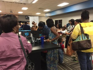 The VIP table and the coffee station are the place to be after the service.